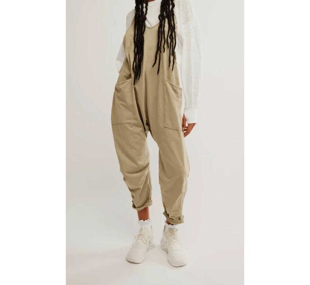 Free People Romper Brown Oversized Y2K Movement Casual Activewear S A009767